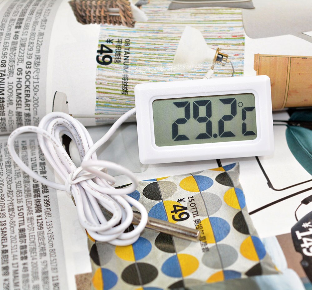 Digital Thermometer Fridge Freezer Mini LCD Digital Thermograph For Fridge Temperature -50 ~ 110 Degrees Indoor Outdoor Probe