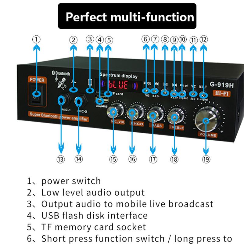 G -919h 1000w hjemme effektforstærkere lyd bluetooth forstærker subwoofer højttalere teater lyd lydsystem 220v/110v fm usb
