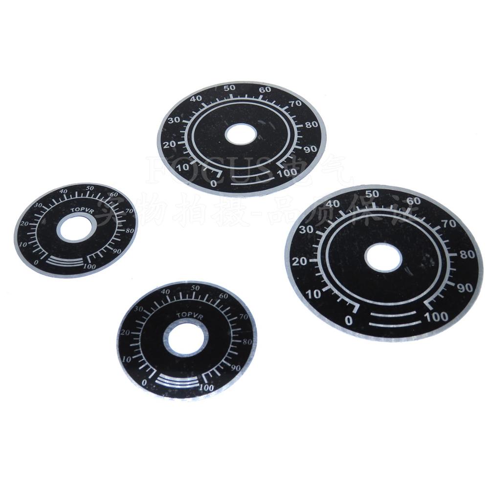 10 Sets Potentiometer Knob Kit MF-A03 Dial Knob + MF-A03 Bakelite Knob With Scale Plate Sheet Scale Digital Potentiometer Set