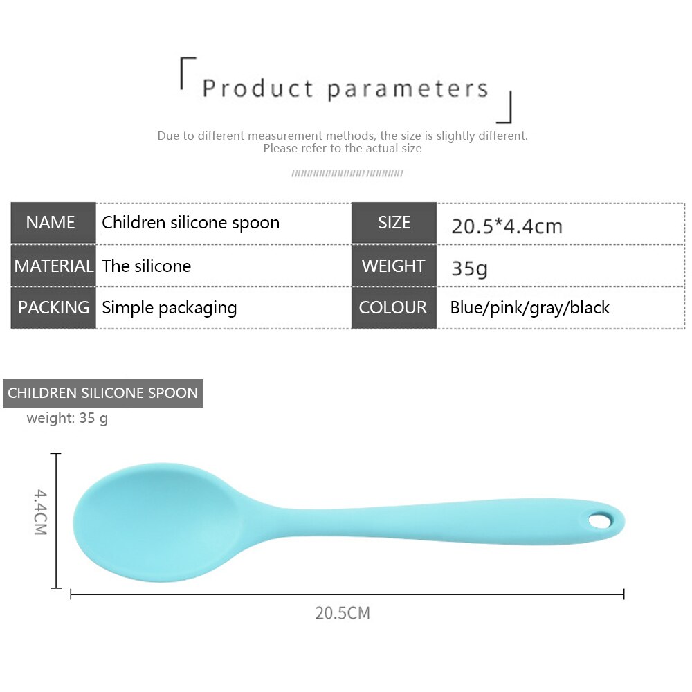 Silicone de grau alimentício longo-manuseado colher de sopa utensílios de mesa colher de cor sólida cozinha colher de silicone talheres acessórios