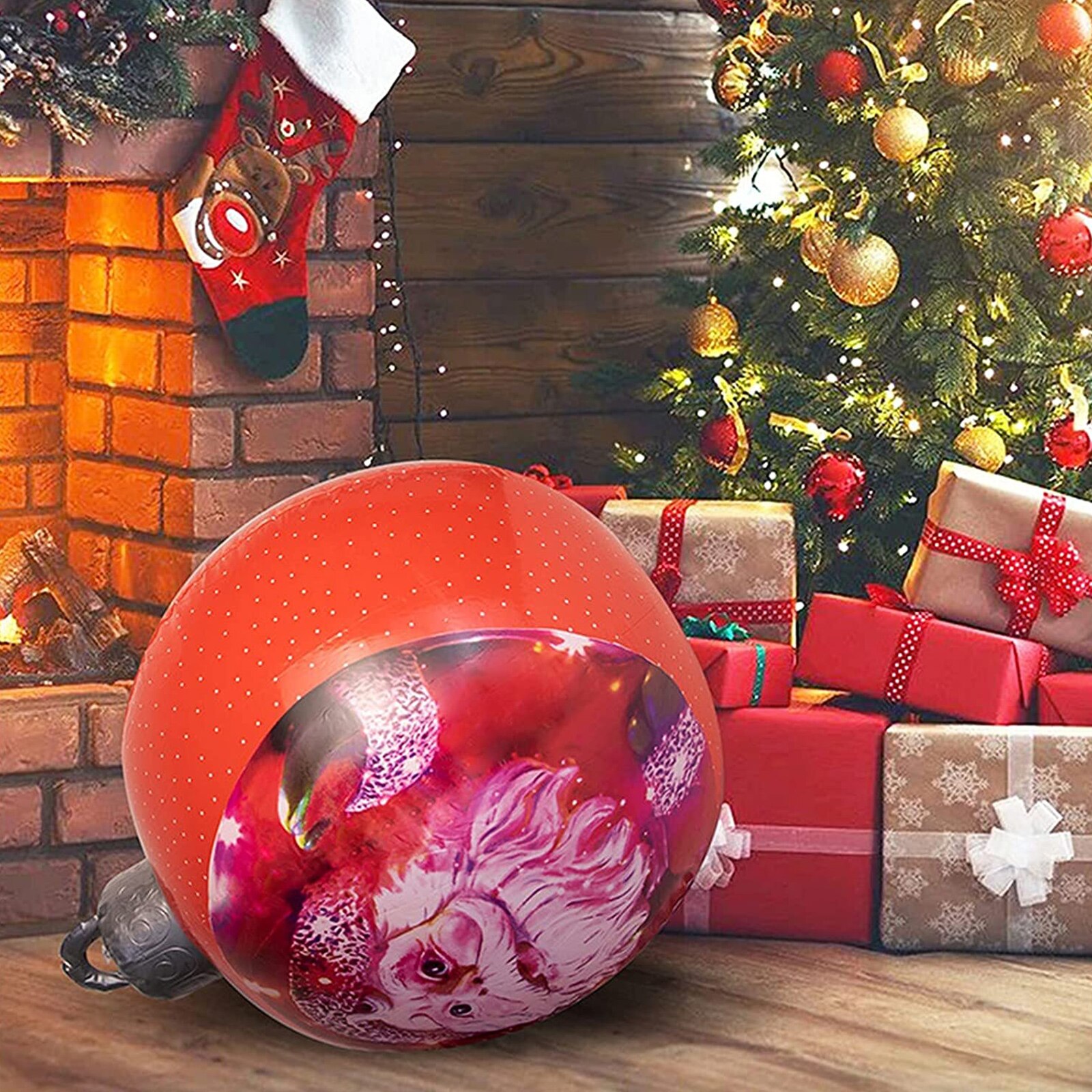 Outdoor Waterproof Atmosphere PVC Inflatable Toy Christmas Large Ball With Hanging Loop for Wedding Festival Decor Ornament