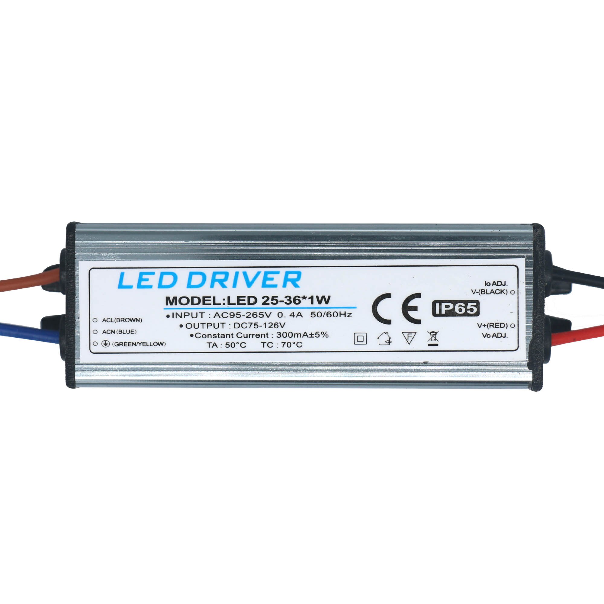 Controlador LED impermeable, fuente de alimentación de voltaje constante, transformadores de iluminación para lámpara LED, 1-3W 4-7W 8-12W 25-36W 300mA