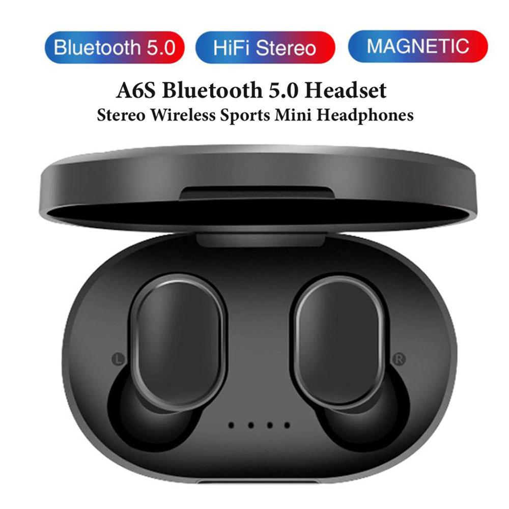 A6s tws airdots headset 5.0 bluetooth headsets stereo oordopjes ruisonderdrukkende headset met microfoon voor redmi airdot draadloze oordopjes
