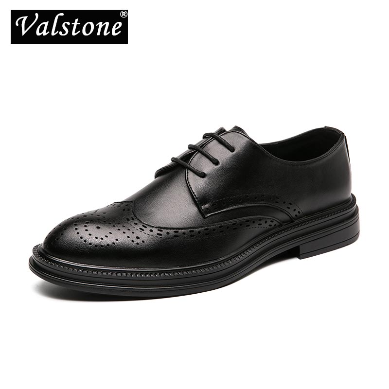 Valstone nowe markowe skórzane buty męskie wysokiej jakości modne eleganckie obuwie męskie klasyczne formalne na wesele społeczne męskie buty sukienka