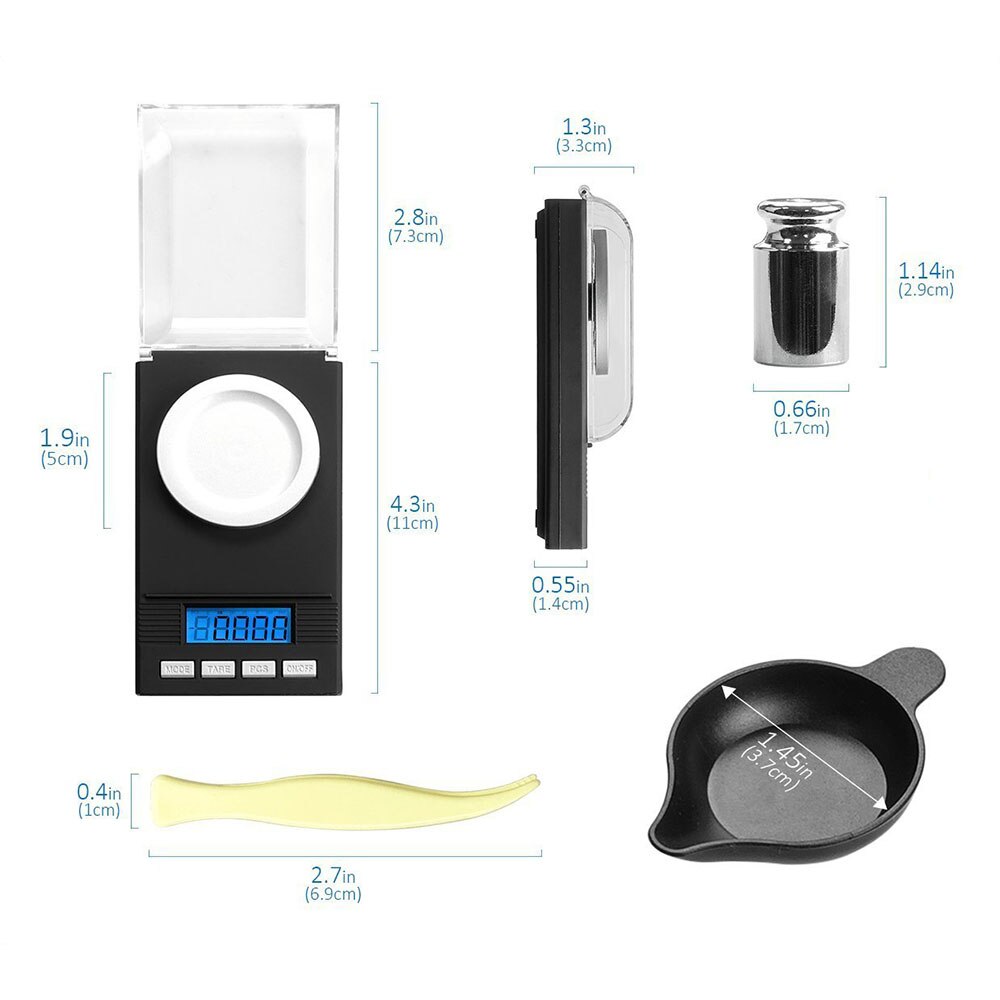 0.001g Portable Jewellery Jewelry Pocket Scale 20/50/100g Electronic Digital Scales High Precision Milligram Micro Kitchen Scale