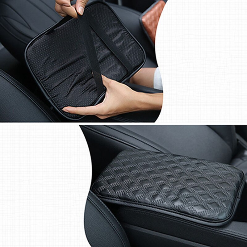 Leren auto middensteun stoel mat kussen kussenhoes beschermende styling armsteun kussen zwarte auto middenconsole arm