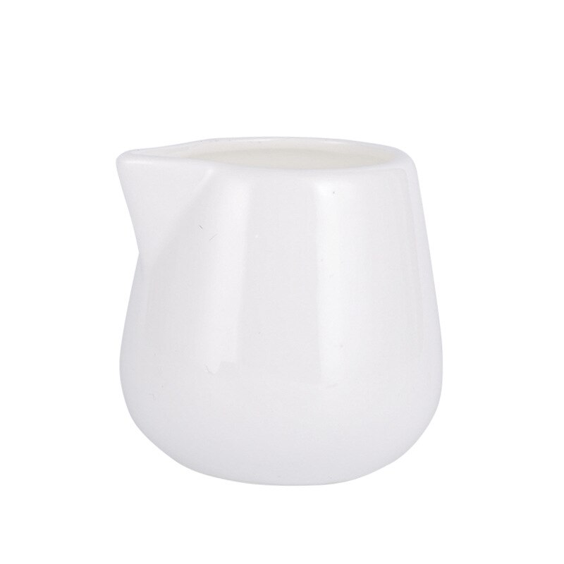 Mini jarra de leche blanca de cerámica para café Barista Latte Art, cafetera Espresso, té de la tarde, jarra con Espumador de leche: no handgrip / 100ml