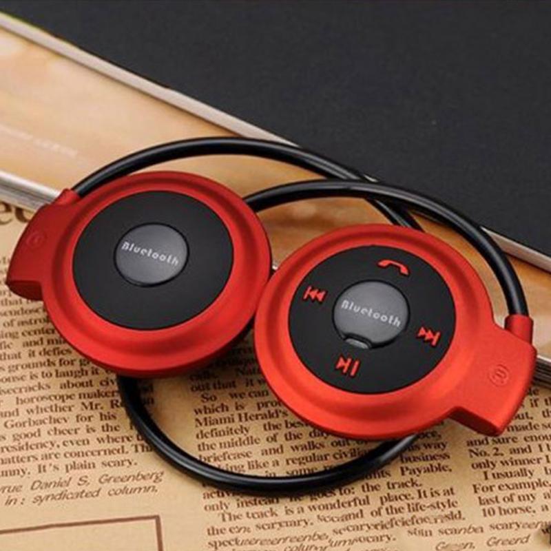 Mini503 Bluetooth 4.0 casque 503 Mini Sport sans fil casque musique stéréo écouteurs + fente pour carte Micro SD + haut-parleurs FM: Rouge
