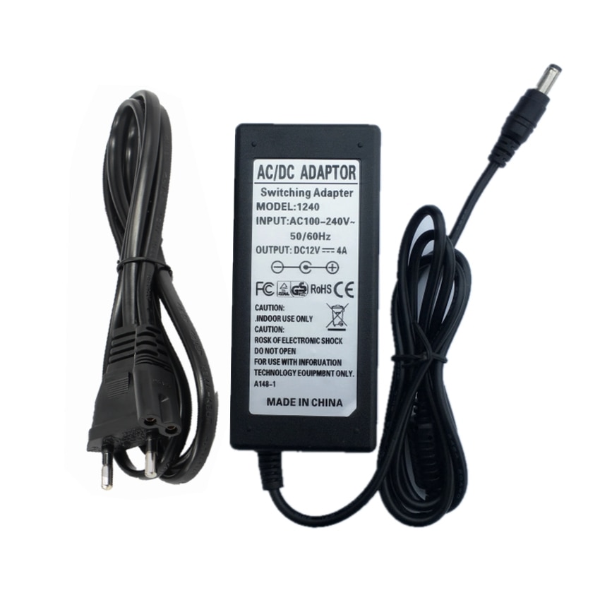 12v 4a strømkabeladapter for korg  sp250 lp350 mikroarranger -tastatur -synthesizer -arrangørtastatur  pa500 m50 x50 pa50d