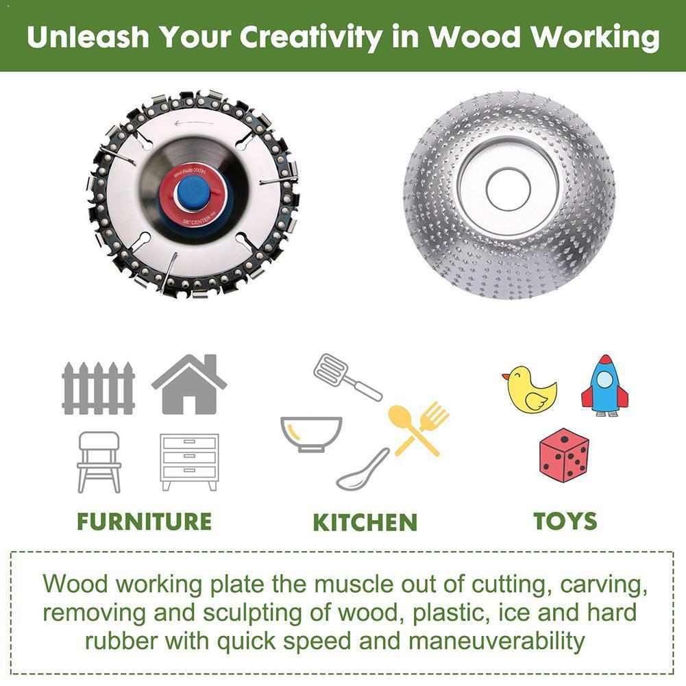 Woodcarving disc and tungsten grinder shaping disc attachment serrated forming For wood cutt recoil grinder double machine L5S2