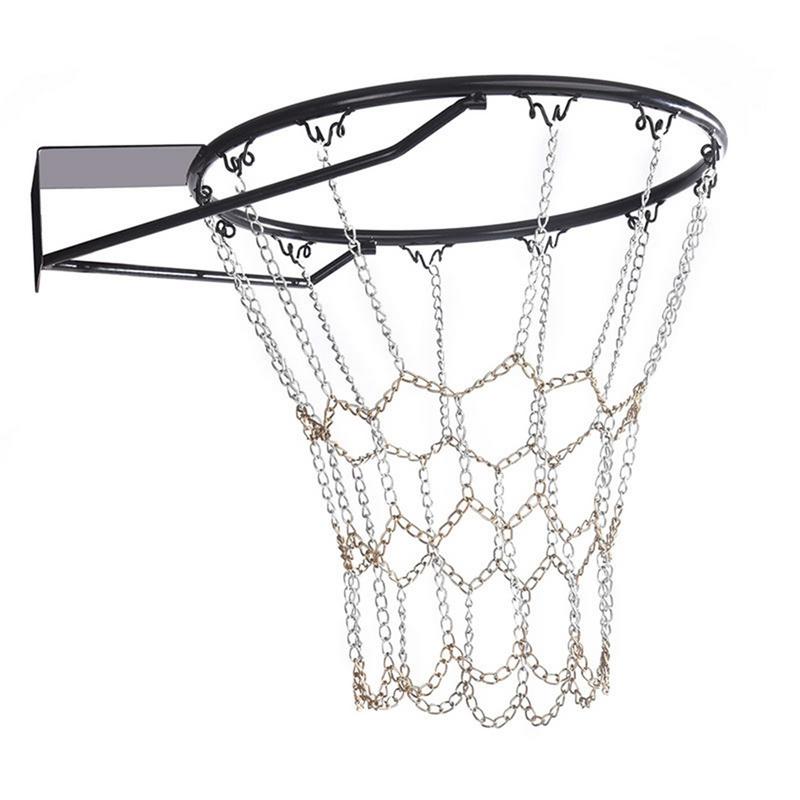 Kæde kurv netto sport heavy duty galvaniseret stål kæde basketball mål netto holdbar standard bøjle