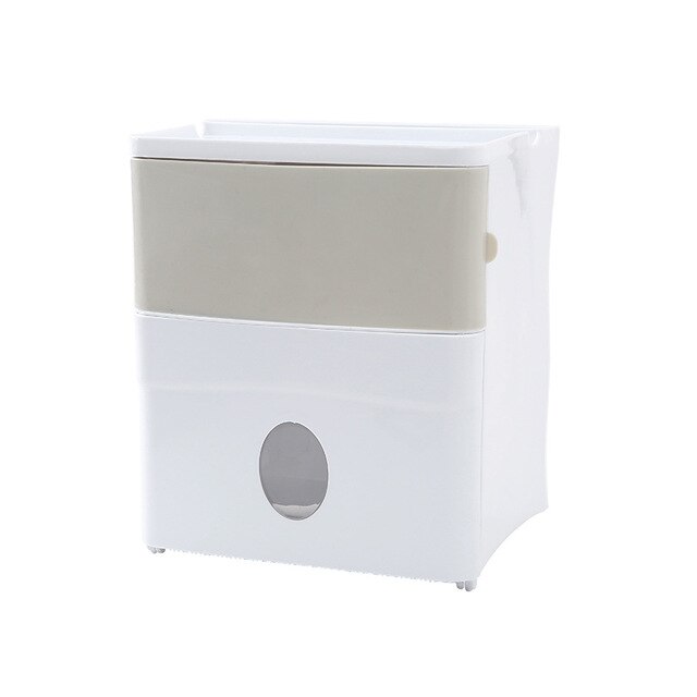 ONEUP Waterproof Toilet Paper Holder Plastic Storage Box Tray Portable Toilet Paper Holder Shelf Bathroom Accessories: BBeige