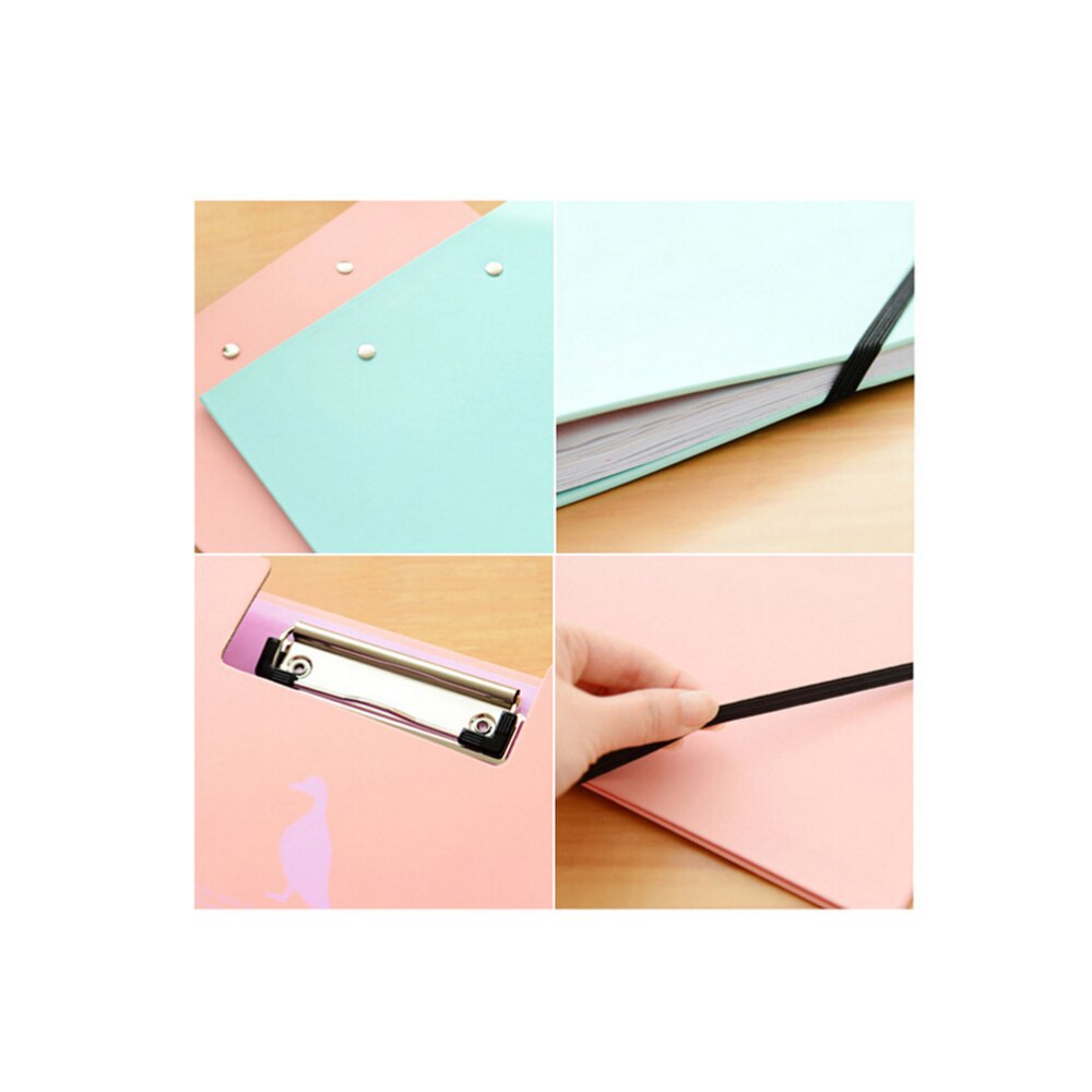 A4 Office Stationary Double-clip Document File Folder Data Paper Clipboards with Bandage