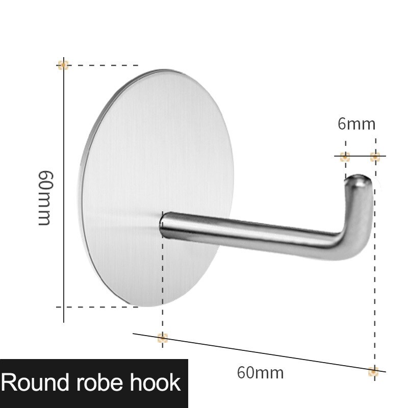 Crochets à suspension de cuisine, 3M, 1 pièce, crochet mural pour serviettes et vêtements, pour accessoires de salle de bains: Round hook 6-60