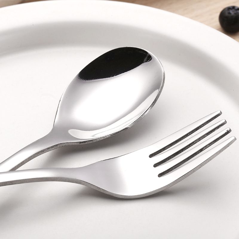 4 unids/set, utensilios tenedor cuchillo cucharadita cuchara alimentos alimentación de bebé de los niños de aprendizaje de los hábitos de alimentación de los niños cubiertos de acero inoxidable