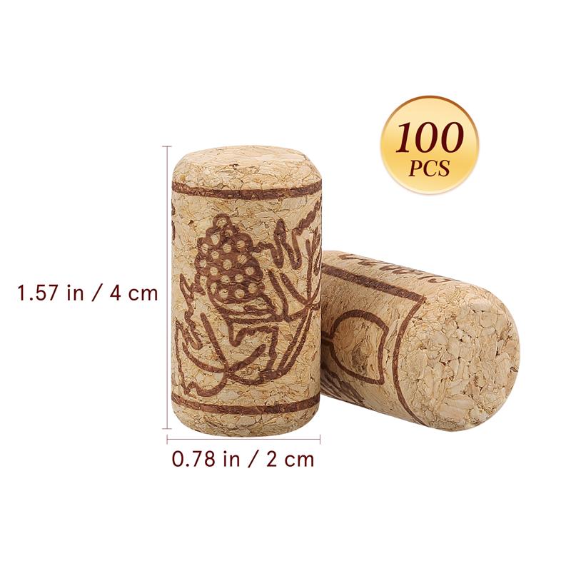 BESTONZON 100pcs Natural Corks Natural Cork Stoppers Craft Replacement Corks Sealing Cover for and Beer
