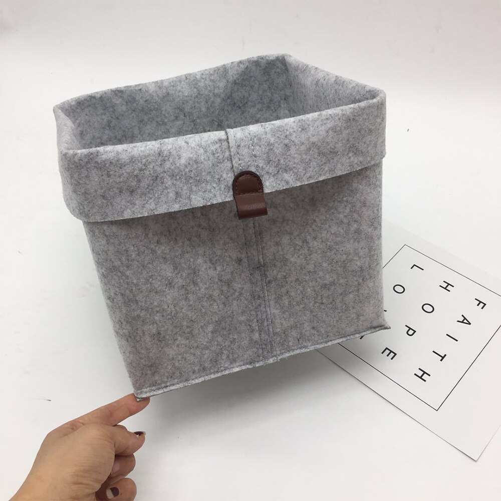 Laundry Basket Rectangular Felt Foldable Storage Basket Toy Book Dirty Clothes Container Desktop Living Room Bathroom Organizer