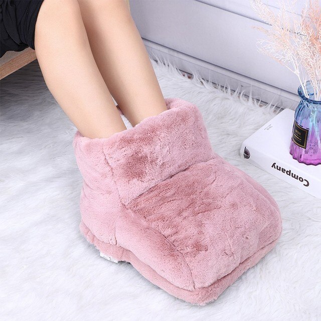 Electric Foot Warmer Heater USB Charging Power Saving Warm Foot Cover Feet Heating Pad For Winter Office Home Bedroom: pink