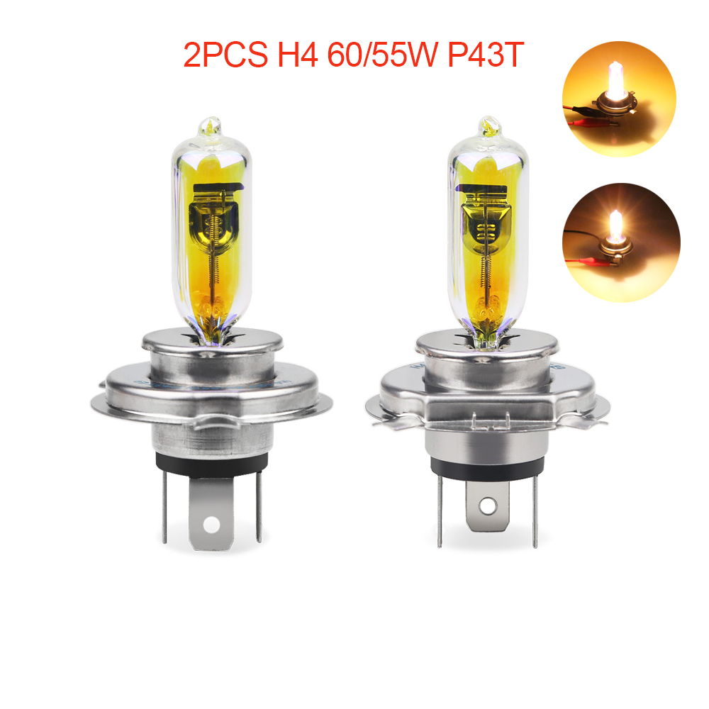 Bombilla halógena de haz alto y bajo H4 para coche 60/55w 12v luz blanca P43t lámpara de faro 6000k 55w lámpara de faro: Morado