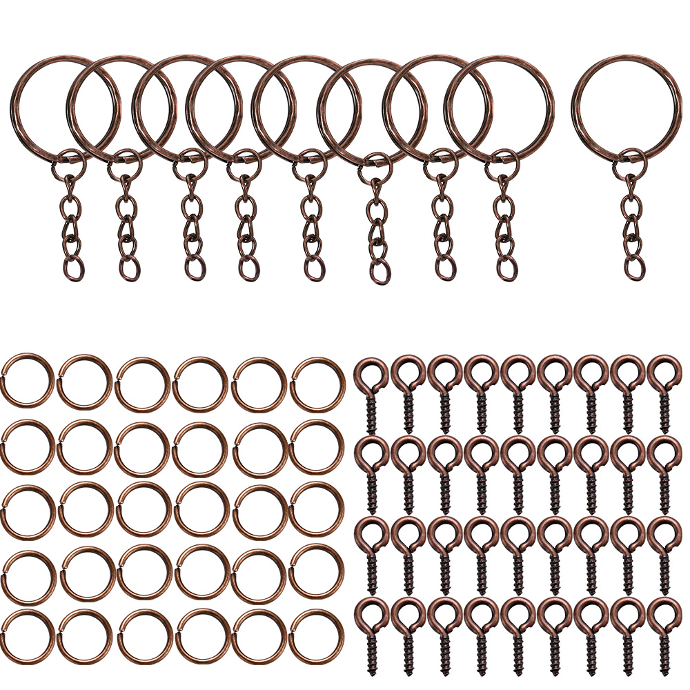 110/220pcs/Set Keychain Open Jump Rings Eye Pins Jewelry Making Accessories Kits for DIY Epoxy Resin Key Chain Key Ring Pendants