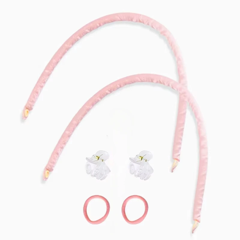 Varilla rizadora sin calor, diadema, rizadores de pelo suaves, rodillos para el cabello sin calor, rizos perezosos para dormir durante la noche, varillas flexibles, herramientas de peinado: Negro