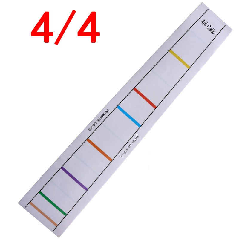 Pegatinas de diapasón para Cello, pegatinas de posición de paso, pegamento incoloro, pegatinas de escala de entrenamiento, 1 unidad: 4 4