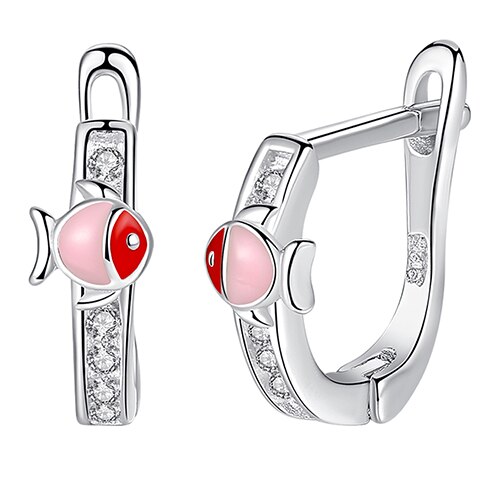 BELAWANG Cute 925 Sterling Silver Animal Ladybug Earrings For Child Red Enamel Small Ladybird Stud Earrings Jewelry: ETYE3253