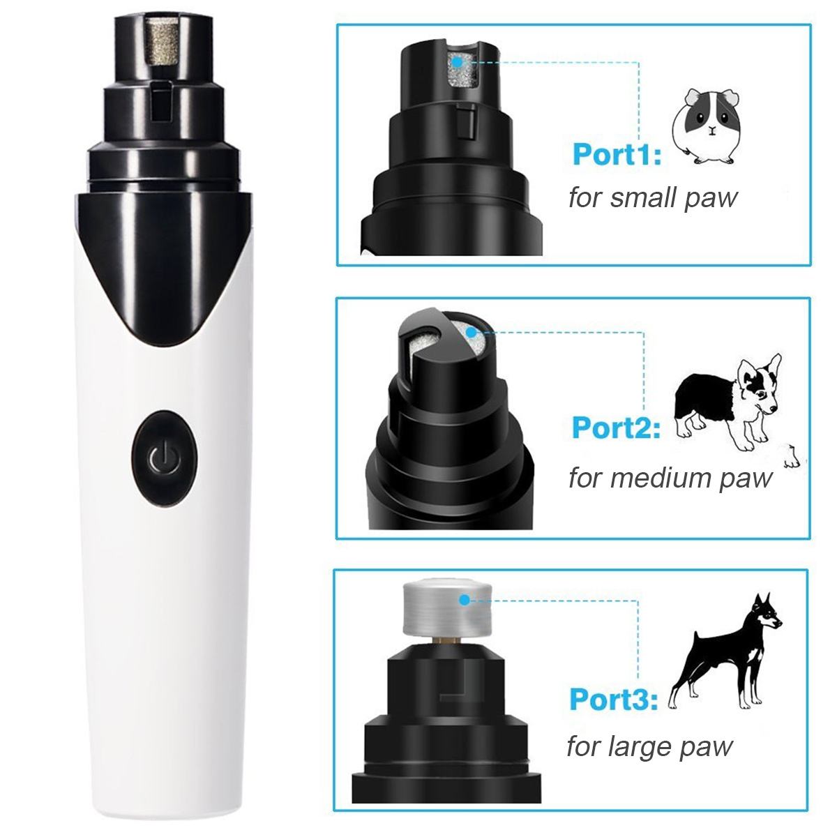 Broyeur électrique griffe de toilettage | Chargeur USB chien chat, broyeur électrique, tondeuse griffe de toilettage, outils d'affûtage