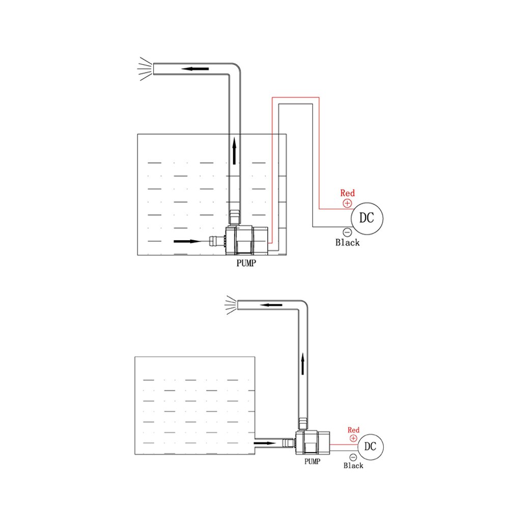 Vattentätt dränkbar vatten fontän pump filter ultratyst mini  dc12v 9w mikro borstlös vatten oljepump 300l/ h hiss 450cm