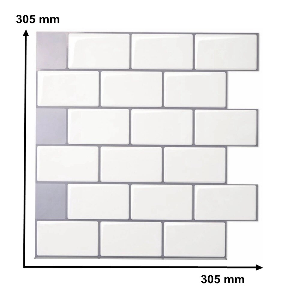 Sticker Kitchen Backsplash Wall Sticker Self Adhesive Mosaic Tiles Bathroom Waterproof DIY Nordic Modern Home Decor-1 Sheet: BW53
