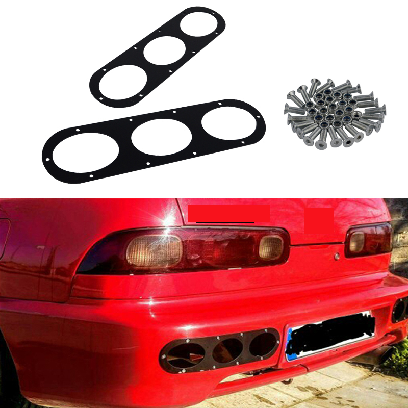 2pcs Black Rear Bumper Diffuser For Universal Car Rear Bumper Air Diversion Diffuser Panel PQY-RBD01