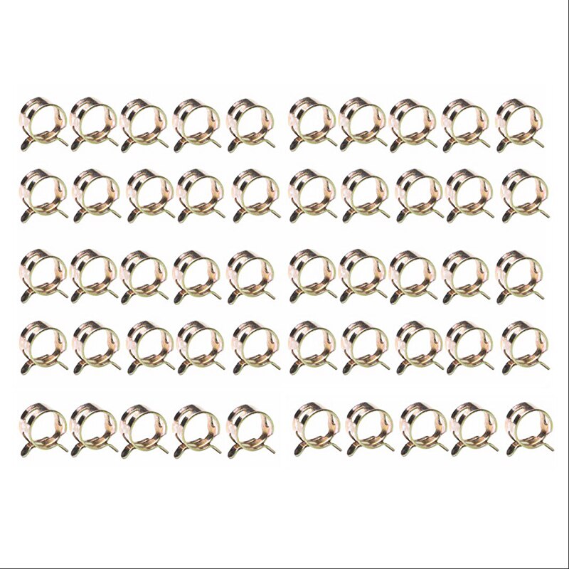 10mm Spring Clip Spring Clip Fuel 65Mn Spring Steel 50pcs 3/8\\\&amp;quot; Clamp Oil Silicone