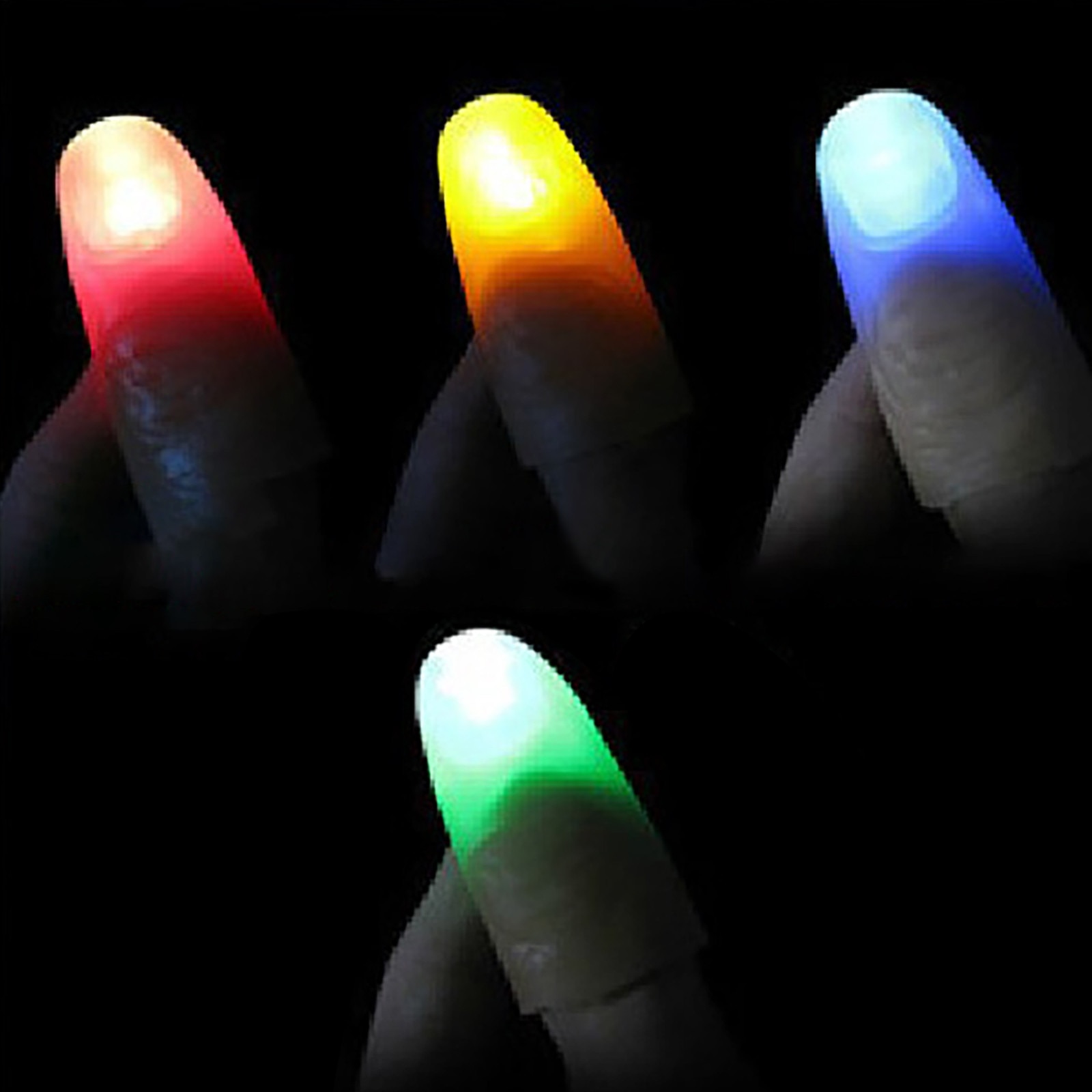 2 Stuks Led Light Flashing Vingers Magic Trick Props Grappige Led Licht Knippert Vingers Glow Speelgoed Kinderen Lichtgevende Knipperende