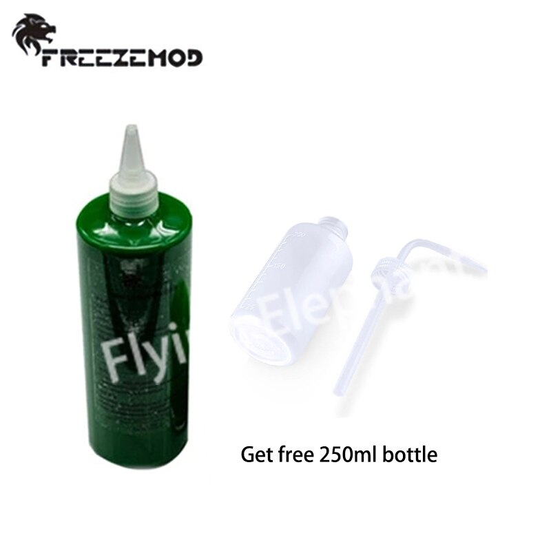 500ML Water Coolant PC Water Cooling Liquid Antu-Corrosion Deionized with 250ML Bottle Blue/Red/Green/Transparent: Green(UV)