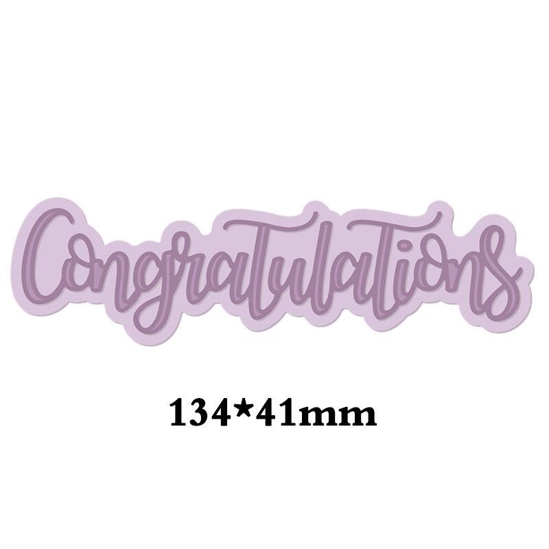 Mots mélangés découpe de métal pochoir pour bricolage Scrapbooking décoratif gaufrage artisanat découpe modèle Sentiment: Congratulations