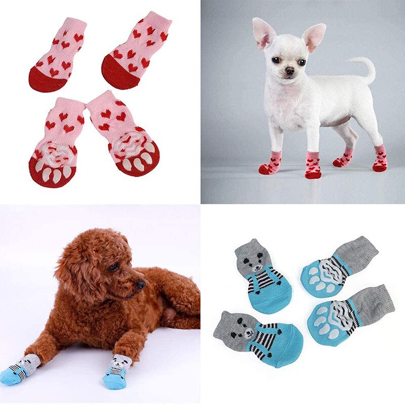 Indoor anti-slip socks for dogs and cats dog&amp;cat socks Paw protection for animals-paw protection and traction to silicone gel