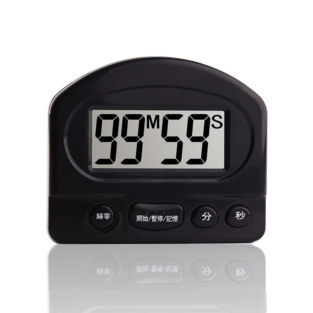 Digital Kitchen Baking Timer Large Screen Countdown Classroom Timer Manager Digital Display Stopwatch Sleep Alarm Clock: black