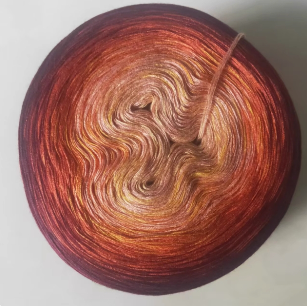 300g Rainbow Gradient Color Cake Yarn Organic Cotton Blend Yarn Segmented splicing line DIY Scarf Shawl Skirt Wool Yarn Crochet: Orange