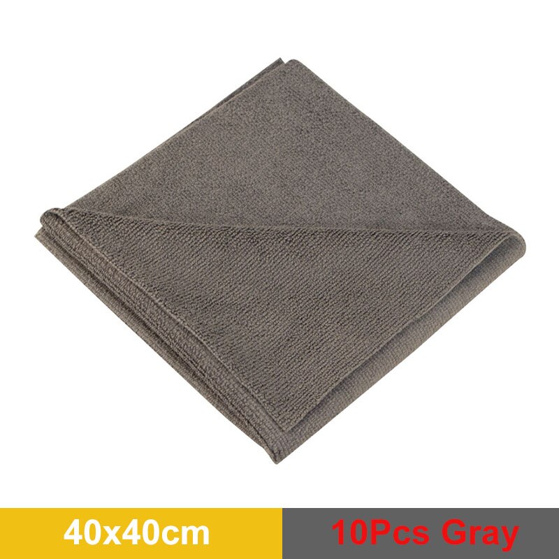 Extra Soft Car Wash Waxed crystal Microfiber Towel Car Cleaning Drying Cloth Car Care Cloth Detailing Car WashTowel Never Scrat: 10pcs gray