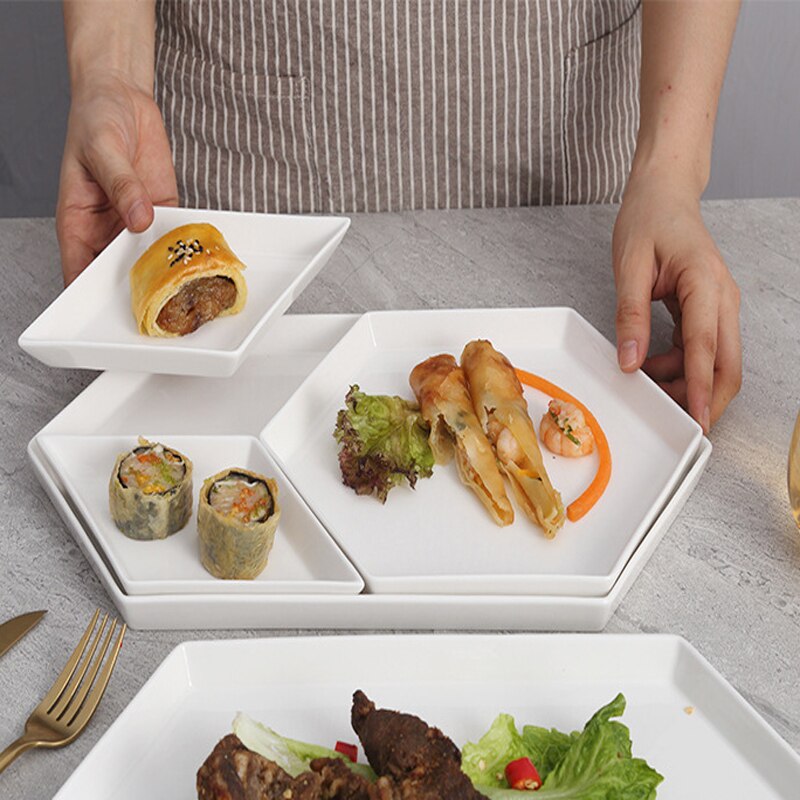 Skandynawskie geometryczne romb ceramiczny połączenie płytki talerz kreatywny talerz śniadaniowy taca zachodnia zastawa stołowa płyta C201