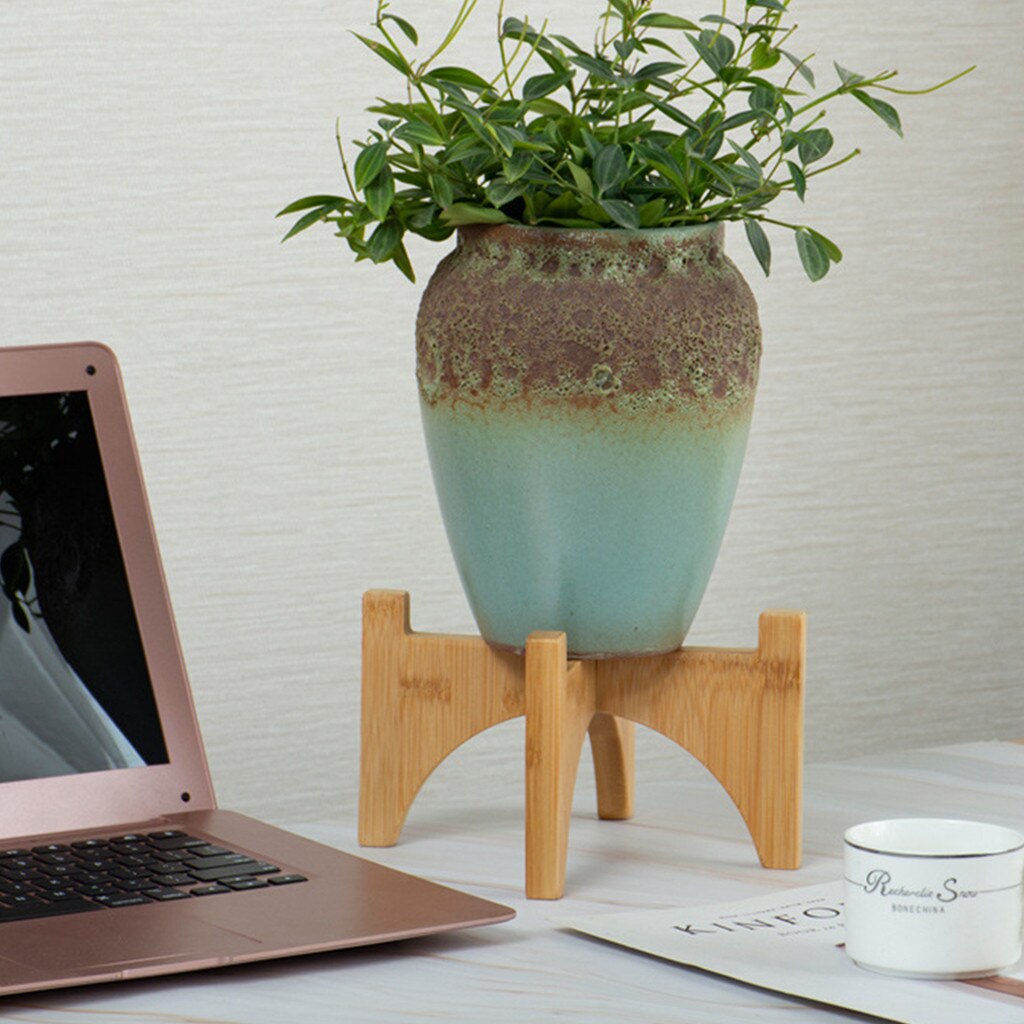 Plant Stand Indoor Wood Flower Pot Holder Wooden Display Potted Rack Modern Home Living Room Decor Fits Up to 12 Inch Plante