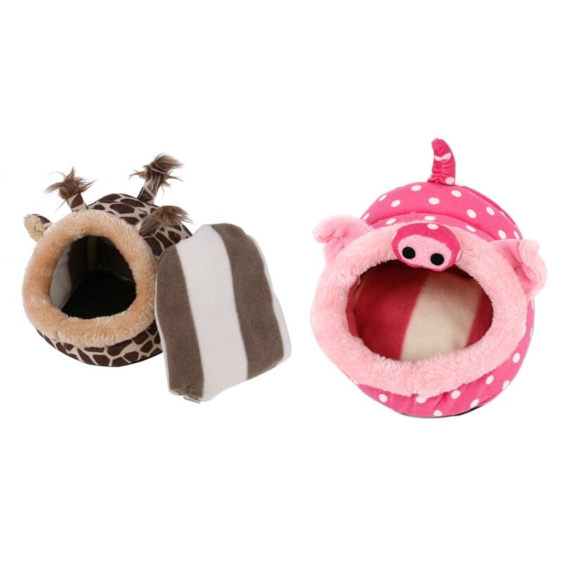 Warm Small Pet Animals Bed Dutch Pig Hamster Cotton Nest Hedgehog Rat Chinchilla Guinea Habitat Mini House