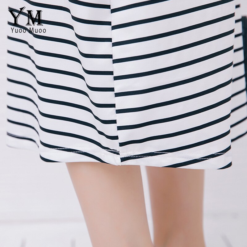 Yuoomuoo plus size lang sommer kvinder kjole hvid sort stribet afslappet maxi tank kjole a line strand kjole streetwear