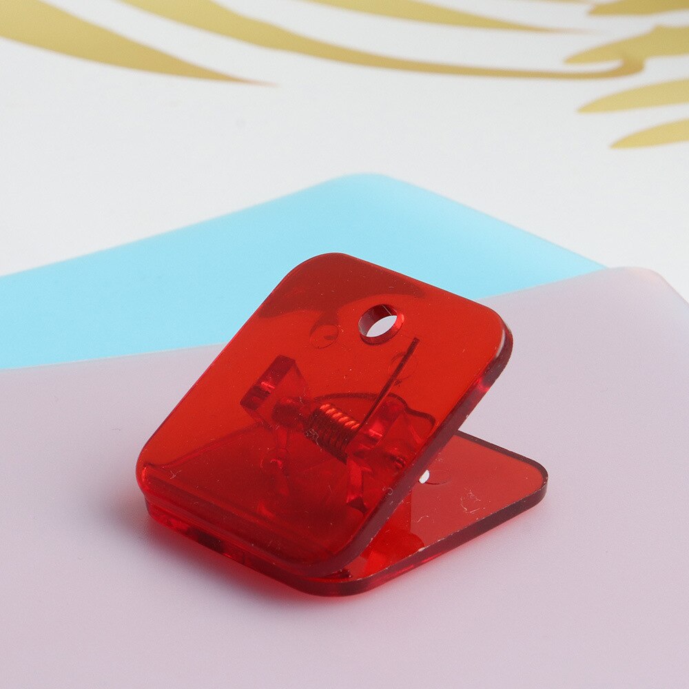 Clips de couture en plastique, 10 pièces, Clip d&#39;angle acrylique, reliure à longue queue pour fournitures de couture, Clip de chemise, pinces pour tissu: transpt red 10pcs
