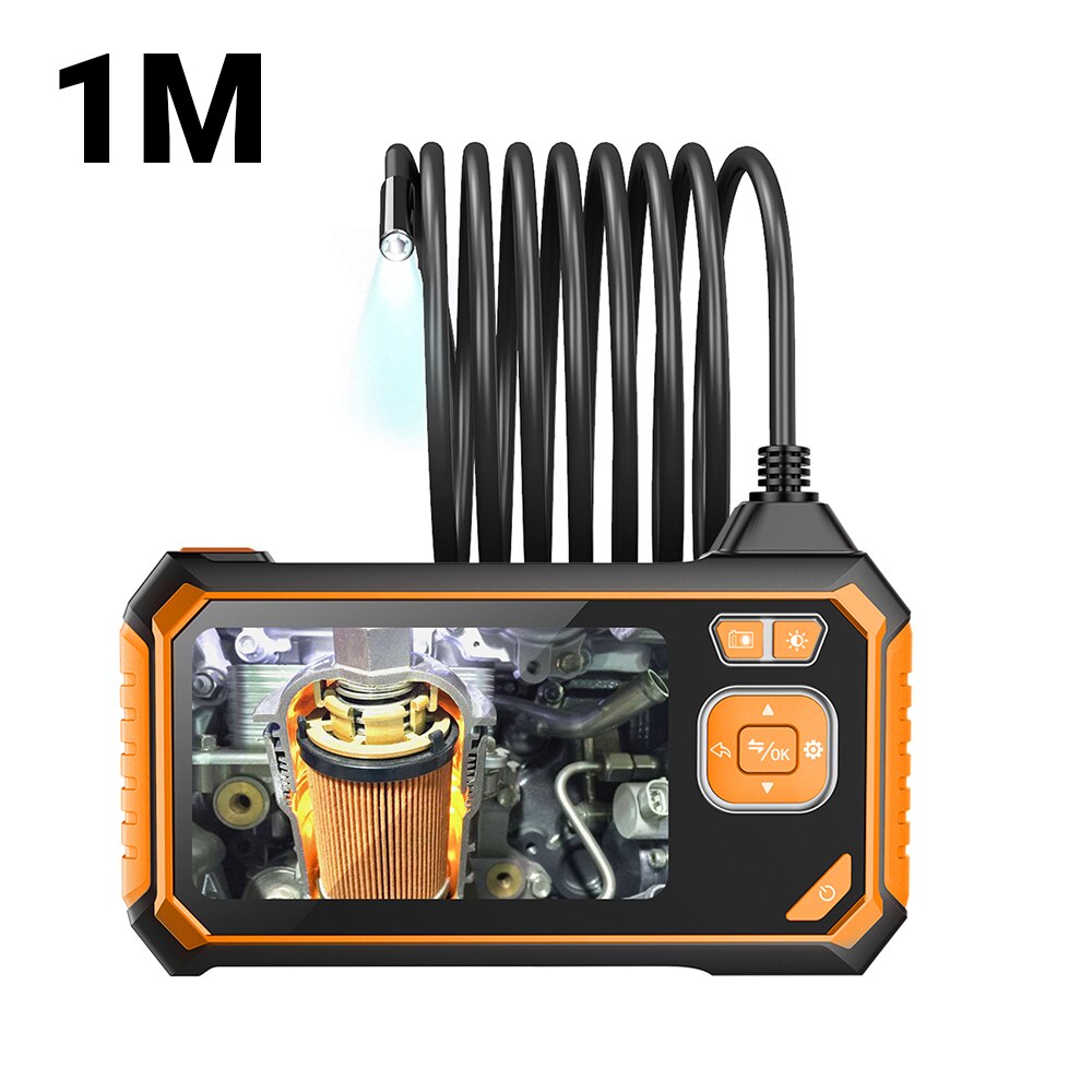 Industrial Inspection endoscope hd camera 1080p dual lens 4.3inch Screen IP67 Waterproof Industrial Borescope LED lights 1700mAh: hard wire 1M