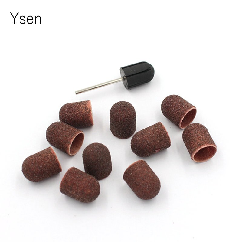 13*19mm Rubber Mandrel Grip 10pcs Sanding Bands Block Caps Nail Drill Accessories Electric Manicure Pedicure Tools