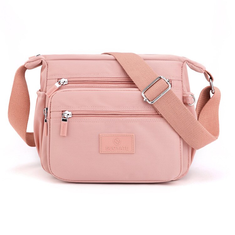 Heißer frauen Schulter tasche Weiblichen Crossbody-tasche Einfache Reise Handtasche Nylon wasserdicht lässig Damen Umhängetasche: Rosa