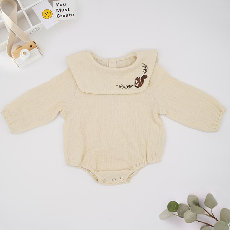 bébé fille vêtements automne hiver infantile bambins barboteuse combinaison ensemble mignon tenue pour filles Boutique de: Romper-Beige / M(12-18M)