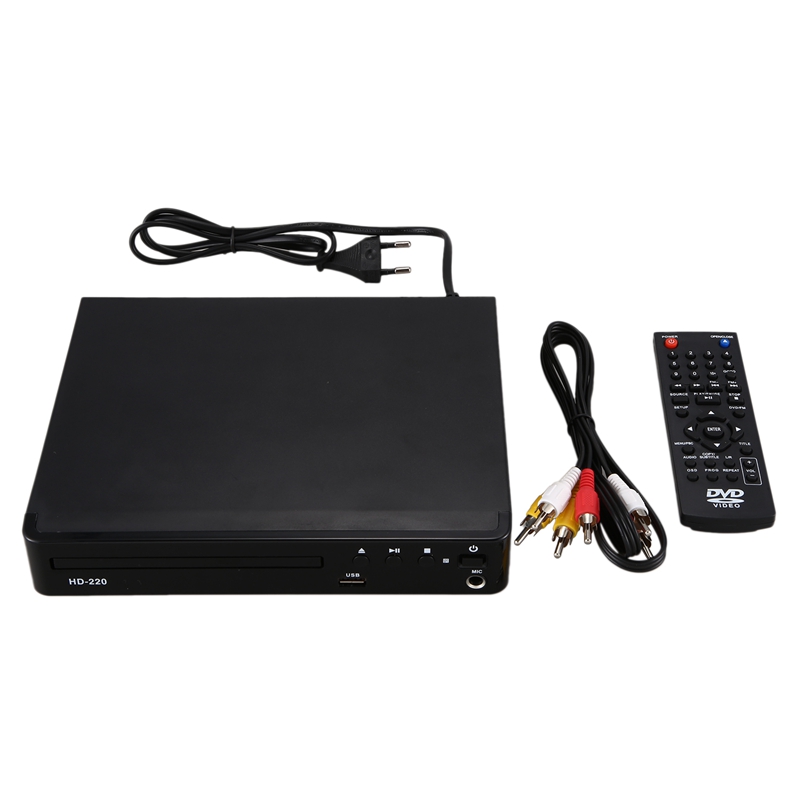 -Mini USB RCA HDMI DVD Player Multiple OSD Languages DIVX DVD CD RW Player LED Display with Romote Control EU Plug