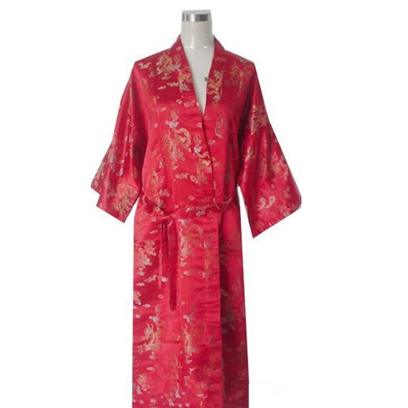 Sort kinesisk herre satin polyester morgenkåbe kimono badekjole drage størrelse sml xl xxl xxxl  m3 s 009